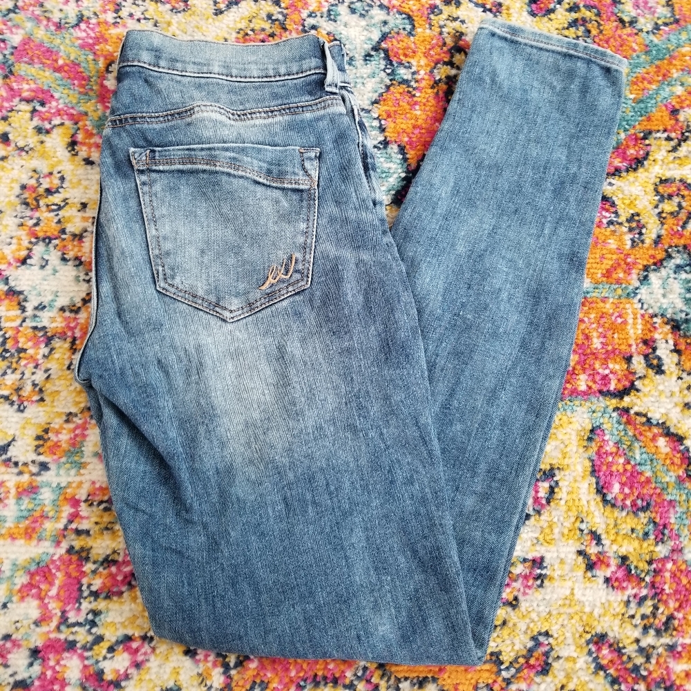 Express Mia Mid Rise Distressed Jean Leggings Sz 2
